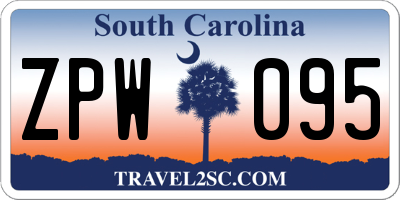 SC license plate ZPW095
