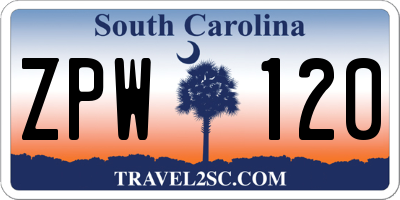 SC license plate ZPW120