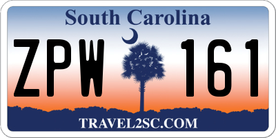 SC license plate ZPW161