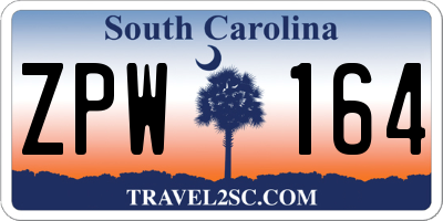 SC license plate ZPW164