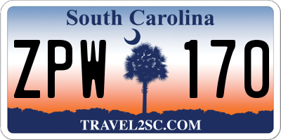 SC license plate ZPW170