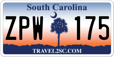 SC license plate ZPW175