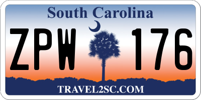 SC license plate ZPW176