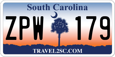 SC license plate ZPW179