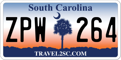 SC license plate ZPW264