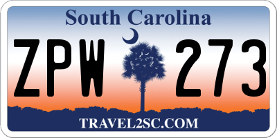 SC license plate ZPW273
