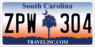 SC license plate ZPW304