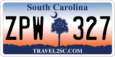SC license plate ZPW327