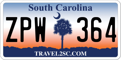 SC license plate ZPW364