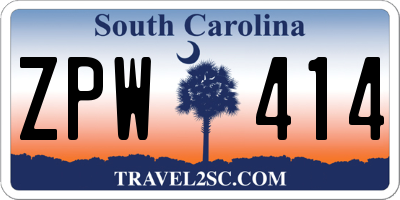 SC license plate ZPW414