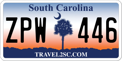 SC license plate ZPW446