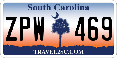 SC license plate ZPW469