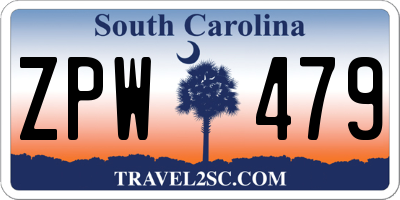 SC license plate ZPW479