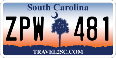 SC license plate ZPW481
