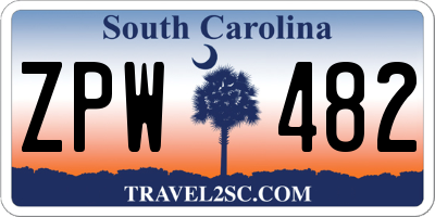 SC license plate ZPW482