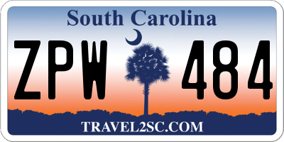SC license plate ZPW484