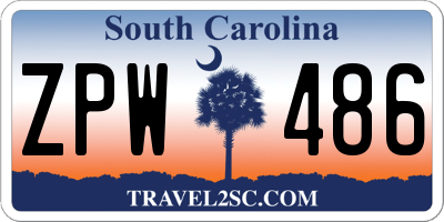 SC license plate ZPW486