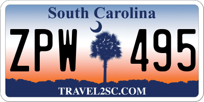 SC license plate ZPW495