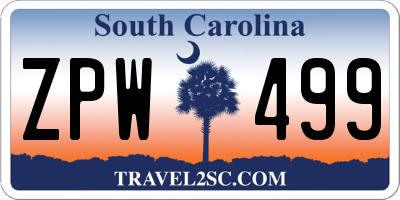 SC license plate ZPW499