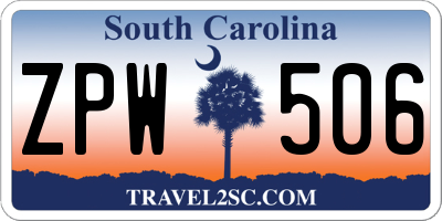 SC license plate ZPW506