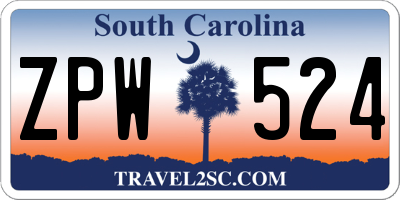 SC license plate ZPW524