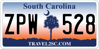 SC license plate ZPW528