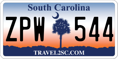 SC license plate ZPW544