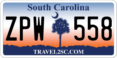 SC license plate ZPW558