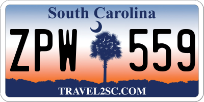 SC license plate ZPW559