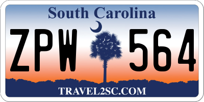 SC license plate ZPW564