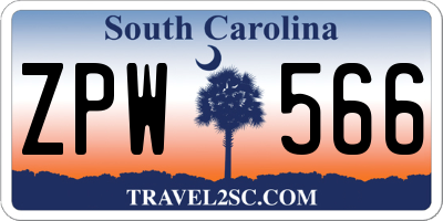 SC license plate ZPW566
