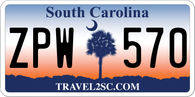SC license plate ZPW570