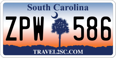 SC license plate ZPW586