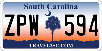 SC license plate ZPW594