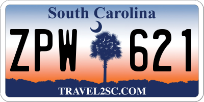 SC license plate ZPW621