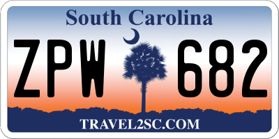 SC license plate ZPW682