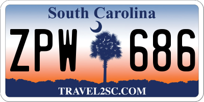 SC license plate ZPW686