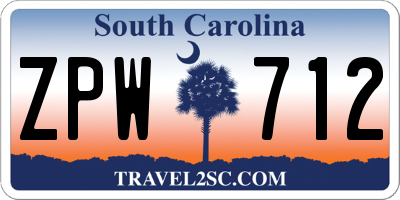 SC license plate ZPW712