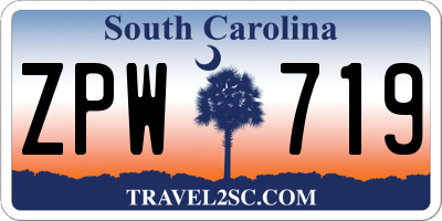 SC license plate ZPW719