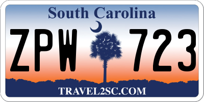 SC license plate ZPW723