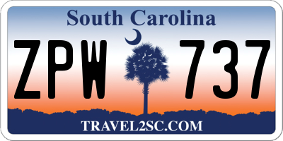 SC license plate ZPW737