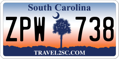 SC license plate ZPW738