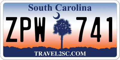 SC license plate ZPW741