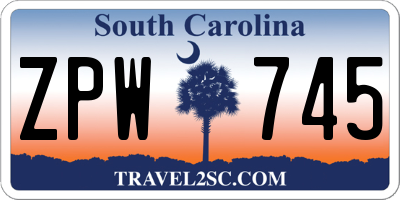 SC license plate ZPW745