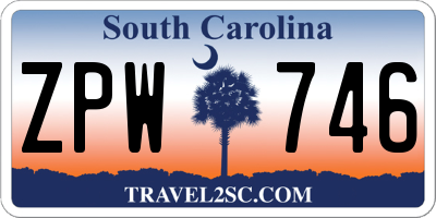 SC license plate ZPW746
