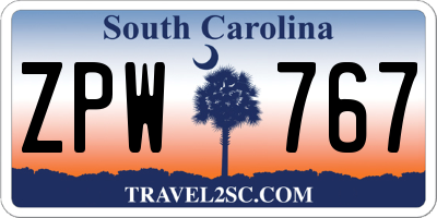 SC license plate ZPW767