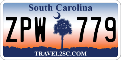 SC license plate ZPW779