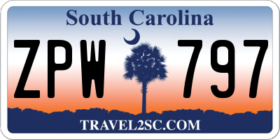 SC license plate ZPW797
