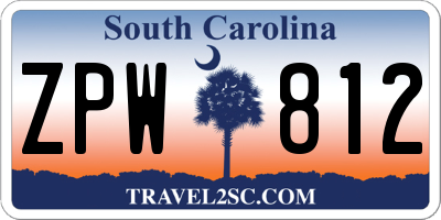 SC license plate ZPW812