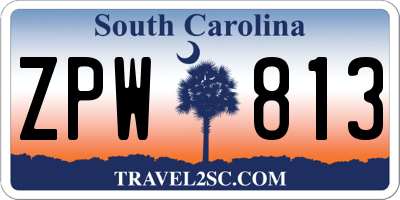 SC license plate ZPW813
